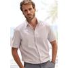Kurzarmhemd JOHN DEVIN "in Leinenoptik", Herren, Gr. M (39/40), N-Gr, beige, Web, Obermaterial: 100% Baumwolle, unifarben, casual, regular fit, Rundhals, Kurzarm abgesteppte Kante, Hemden, Strukturhemd mit Kentkragen aus reiner Baumwolle, regular-fit