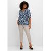 7/8-Hose SHEEGO "Große Größen", Damen, Gr. 54, Normalgrößen, beige (beigefarben), Obermaterial: 98% Baumwolle, 2% Elasthan, unifarben, casual, tailliert 7/8-Länge, Hosen, im Curvy-Schnitt SUSANNE