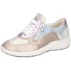 Keilsneaker WALDLÄUFER "M-TONIA", Damen, Gr. 7,5 (41), gold (goldfarben kombiniert), Glattleder, Lackleder, Nubukleder, metallic, mehrfarbig, sportlich, Schuhe, Schnürschuh, Komfortschuh, Bequemschuh mit Reißverschluss, M-Weite