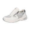 Sneaker WALDLÄUFER "H-JILL", Damen, Gr. 7,5 (41), silber (weiß, silberfarben), Leder, Textil, kontrastfarbene Details, sportlich, Schuhe, Schnürschuh, Bequemschuh, Halbschuh in Komfortweite H (= sehr weit)