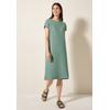 Sommerkleid CECIL, Damen, Gr. M (40), US-Größen, matcha grün, Web, 58% Baumwolle, 42% Polyester, unifarben, casual, gerade kniefrei, Rundhals, Kurzarm Bündchen, Kleider, soft und trageangenehm