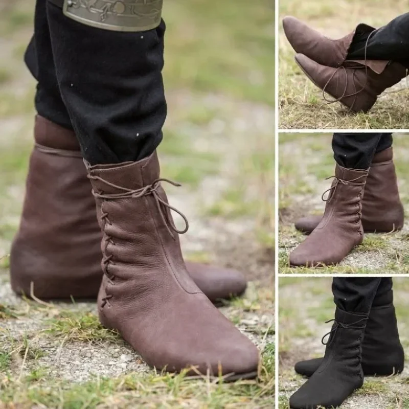Unisex mittelalter liche Victoria Renaissance Stiefel Schuhe Retro Ritter Jäger Cosplay Prinz Halloween Karneval Piraten Kostüme Requisiten