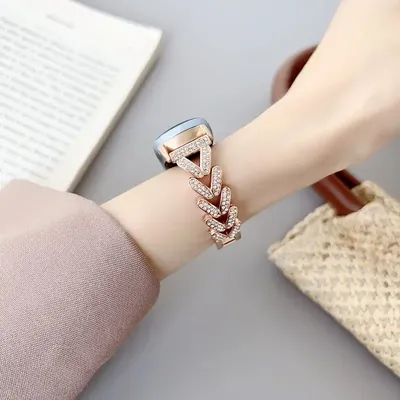 Für xiaomi mi band 8 armband edelstahl metall armband kompatibel mit mi band 9 frauen schlank Image