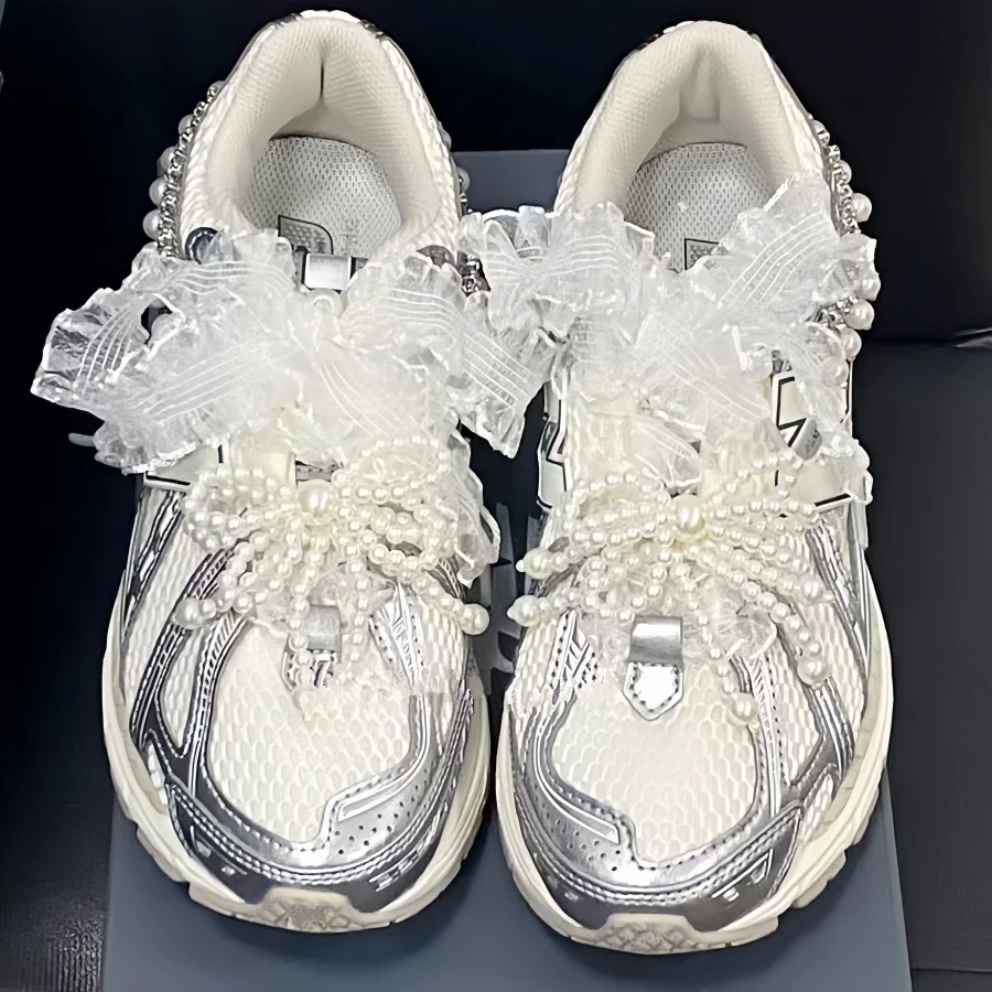 Schöne Elastizität Organza Rüschen Schnürsenkel 80/120 cm Länge Schleife Sneaker Schwarz Sport DE Trainingsschuhe Weiße Schuhe Schnürsenkel