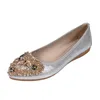 Frauen Strass Weiche Sohle Große Größe Frauen Schuhe Scoop Schuhe Lazy Mom Peas Schuhe Ballett Bogen