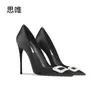 Heels für Frauen Luxus High Heels Schuhe Frauen Schuhe Strass Pumps schwarz spitzen Zehen dünne