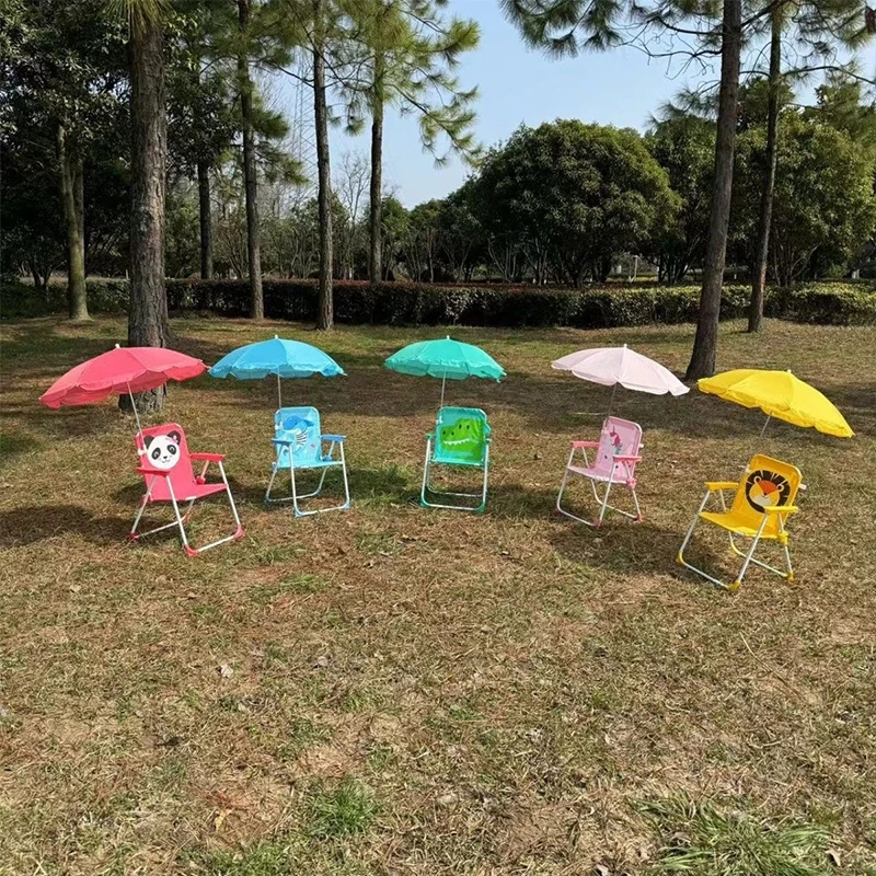 Klappbarer Strandstuhl für den Außenbereich, Fotografie, ultraleichter Stuhl, Hocker, Regenschirm, Outdoor-Cartoon-Stil