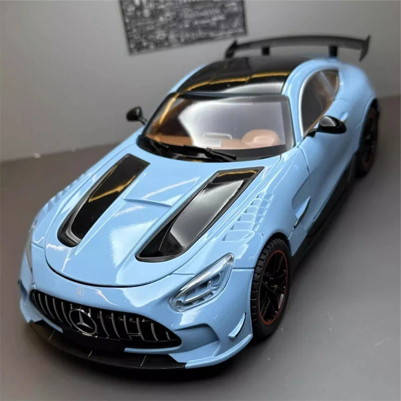 Große 1:18 Mercedes Benz GTR Miniatur Legierung Auto Sammlung Simulation Diecast Sound & Licht Fahrzeug Spielzeug Auto Für Kinder Geschenke