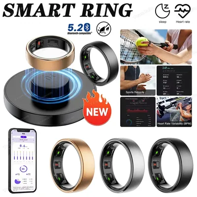 2025 Neu für Xiaomi Smart Ring Männer Frauen, Herzfrequenz- und Blutsauerstoffmonitor Smartring IP68 Image