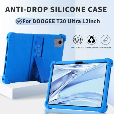 Case for DOOGEE T20 Ultra 12 inch Tablet Case Android 14 Silicone Stand Soft Shell