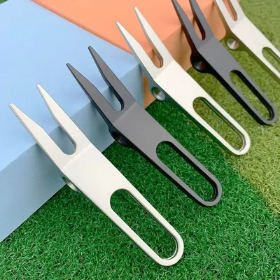 Zinc Alloy Golf Divot Pitch Repairer Tool Pitchfork Switchblade Golf Fork Lifting Hole Foldable Golf