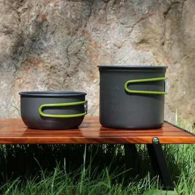Outdoor Camping Aluminum Alloy Light Weight Single Person Pot Set for Cooking Compact Travel Gear