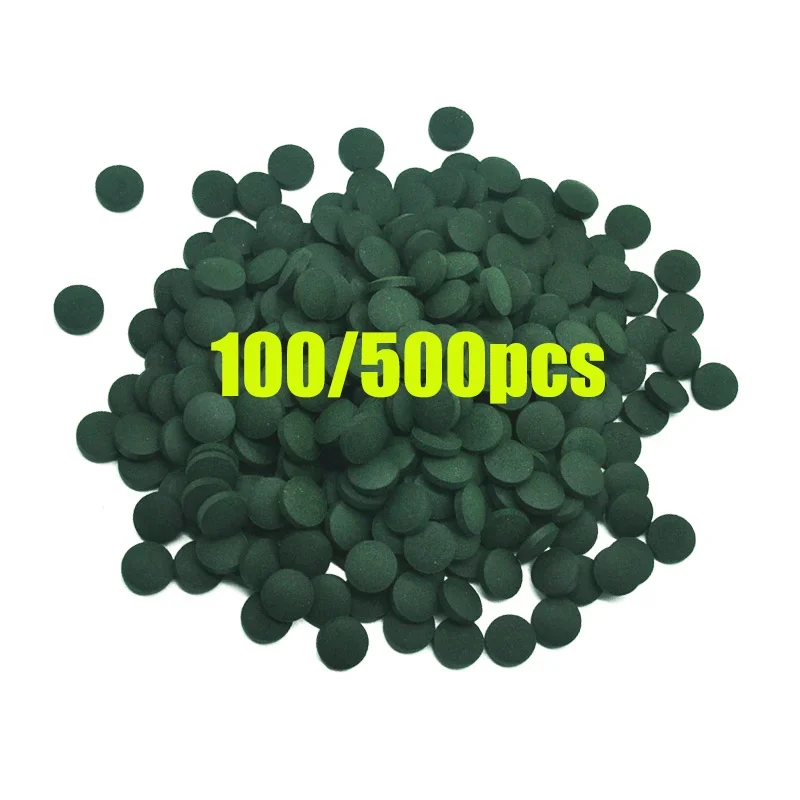 100-500 pièces comprimés de spiruline enrichissement nourriture pour animaux de compagnie préférée poisson cristal rouge crevettes nourriture pour animaux de compagnie