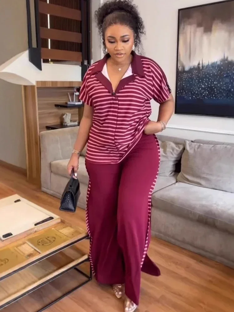 Set da donna 2 pezzi Dashiki Africano Nuovo arrivo Primavera Estate Set coordinati Set da due pezzi Top Pantaloni Abiti Abiti Abbigliamento