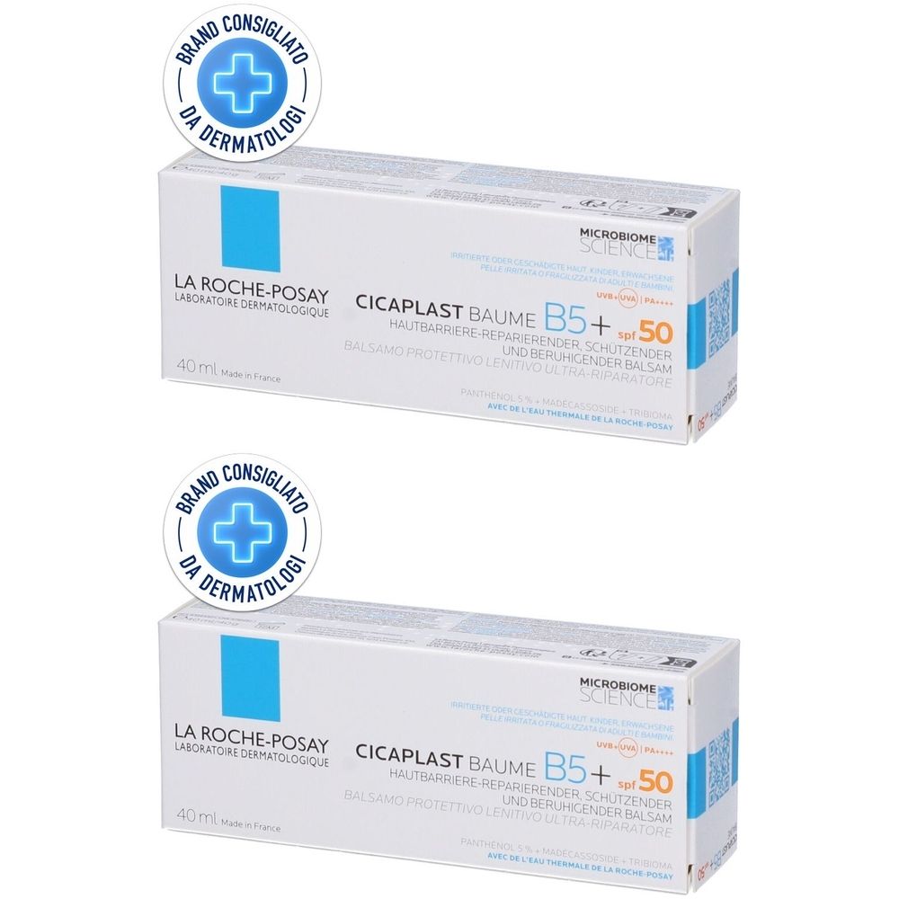 La Roche-Posay Cicaplast Baume B5+ SPF50+ 40 ml 2x40 Balsamo