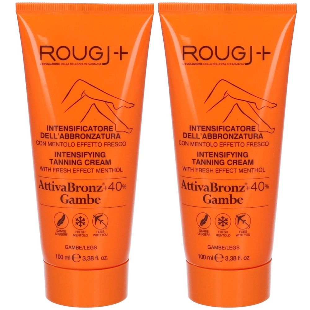 ROUGJ+ AttivaBronz +40% Gambe Crema 2x100 ml solare