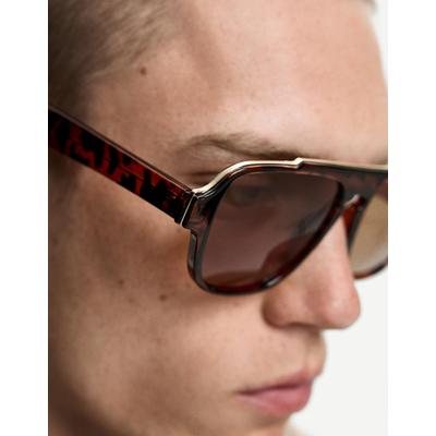 Bershka Resin Sunglasses Men Brown