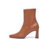 Schlupfboots HENRY STEVENS "Madison ZB70 Businessschuh", Damen, Gr. 41, braun, Leder, klassisch, Schuhe, Damen Stiefelette mit Absatz handgefertigt, Lederschuhe