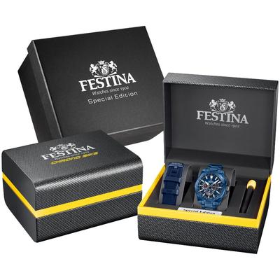 Chronograph FESTINA "Chrono Bike 2025 Special Edition", blau, Armbanduhren, Herren, Quarzuhr, Armbanduhr, Herrenuhr, Edelstahlarmband Image