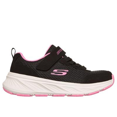 Skechers Girl's Edgeride - Smooth Journey Sneaker | Size 12.5 | Black/Pink | Textile/Synthetic | Machine Washable