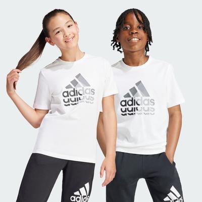 adidas Sportswear Kids Unisex Graphic Tee - White Cotton - Size 7-8Y | adidas Sportswear Sale | Discount Designer Brands