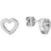 Paar Ohrstecker TOMMY HILFIGER "TOGGLE HEART, Herz, 2780971, 2780972", silber (edelstahlfarben), Ohrringe, Damen, Edelstahl, mit Emaille