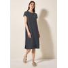 Sommerkleid CECIL, Damen, Gr. L (42), US-Größen, volcanic grau, Web, 58% Baumwolle, 42% Polyester, unifarben, casual, gerade kniefrei, Rundhals, Kurzarm Bündchen, Kleider, soft und trageangenehm