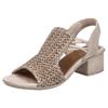 Sandalette RIEKER, Damen, Gr. 39, beige (hellbeige), Textil, Lederimitat, Flechtoptik, elegant, Schuhe, Sommerschuh, Schaftsandale mit seitlichen Gummizügen für guten Sitz