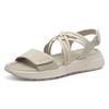 Keilsandalette TAMARIS, Damen, Gr. 40, grau, Lederimitat, Textil, casual, Schuhe, Plateau, Bequemschuh, Sandale mit elastischen, überkreuzten Riemchen