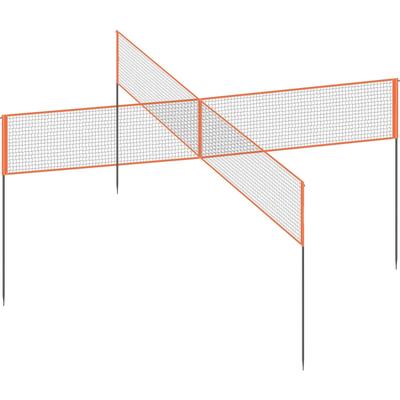 Orange Steel and PE Adjustable Volleyball Net, Weatherproof, Portable and Quick Setup