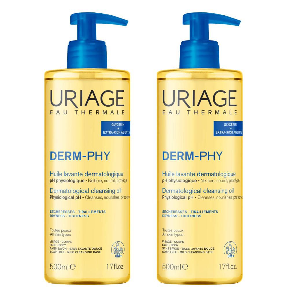 URIAGE DERM-PHY Olio Lavante Dermatologico 500ml 2x500 ml