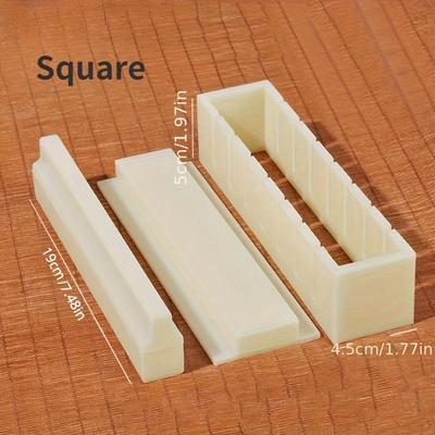 TEMU 1pc Sushi Mold Tool – Round, Square & Heart Shapes For And Vegetable Rolls, Food-safe Plastic, With Ingredients, Sushi Making Tool | Sushi Mold | Sushi Press Image