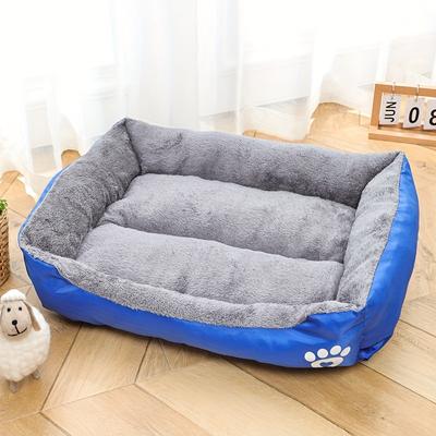 TEMU Plush Dog Bed Mat With Non-slip Bottom, Multiple Sizes - Polyester Fiber Fill, Rectangle Shape For Extra Small To Large Breeds, Machine Washable Pet Bed With Soft Edging Image