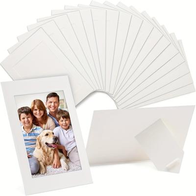 TEMU 10pcs Modern White Paper Photo Frames, 4x6 Inch Oblong Tabletop Picture Frames With Horizontal Orientation, Log Material Image