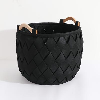 TEMU Versatile Felt Storage Basket With Dual Handles - Laundry, - Ideal For Bedroom, Bathroom, Dorm Decor, Laundry Baskets Image
