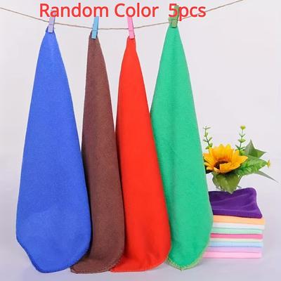 TEMU 5pcs Ultrafine Microfiber Cleaning Cloths - Non, Scratch-free Rags For Multi-scene Use In Living Room, Bedroom, Kitchen, Car - Durable Household Cleaning Pads For Dusting, Washing, Polishin Image