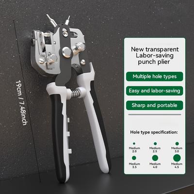 TEMU 1pc Wollfan Metal Belt Hole Puncher, Manual Leather Belt Ring Hole Maker, Labor-saving Industrial Punch Tool For Home Use Image