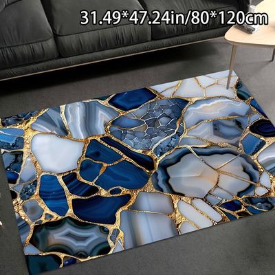 TEMU 1pc Elegant Pattern Area Mat - Non-slip, Machine Washable Polyester Fiber, Versatile For Living Room, Bedroom, Office, And More - In Multiple Sizes, Office Mat | Modern Decor | Mat, Area Mat Image
