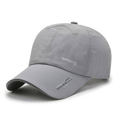 TEMU [] Lightweight Sports Baseball Cap - Breathable, Adjustable, Sun Protection, Polyester - In Gray, , White, Black - Ideal For Outdoor Activities Image