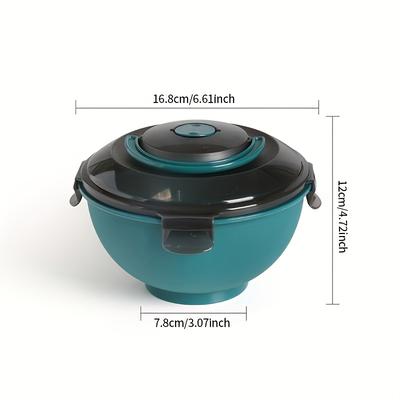 TEMU Leak-proof Microwave Ramen Bowl With Seat Belt Design, Portable Bento Box With Arched Handle & Vent Valve - Dishwasher & Oven Safe, Versatile Food Container Image
