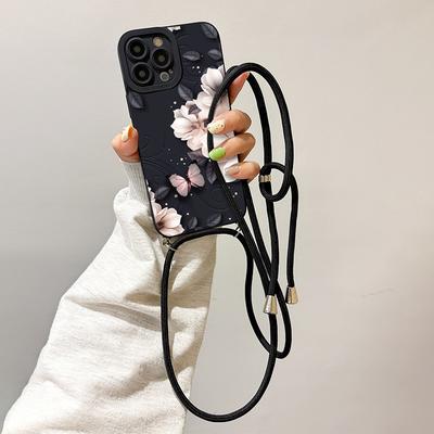 TEMU New For Lotus & Pattern Lanyard Phone Case For 15 14 11 Xs Xr 7 8 Se2 Se3 Th 2025 Gifts That To Family, , Image
