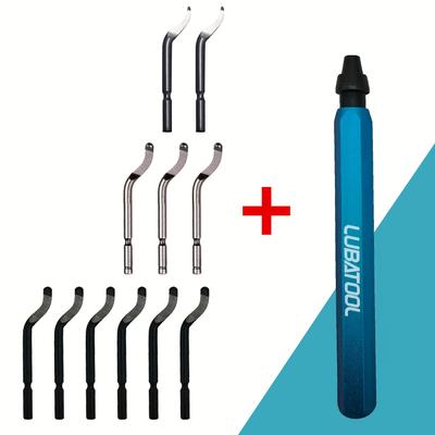 TEMU Lubatoil Deburring Tool With 11 Ultra- Steel Blades, 360-degree Rotating Head, Ideal For Metal, Resin, 3d Printed Plastic Edges, Pvc Copper Pipes, Rust Resistant, , Includes Multiple Blades Image