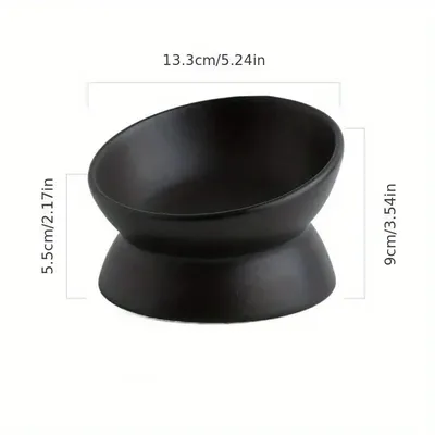 TEMU 1pc Cat Bowl Cat Raised Non-slip Ceramic Slanted Pet - Dogs And Cats Image