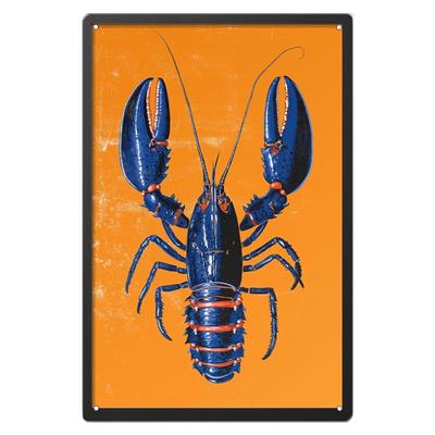 TEMU Blue Lobster Abstract Metal Wall Art - Modern Kitchen & Restaurant Decor, Archival Matte , 8x12 Inches Image