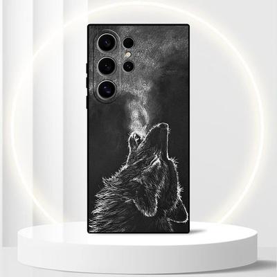 TEMU Case S25 Ultra, S24, S23, S22 Plus, S21, S20 Fe, Featuring A Matte , Silicone Material, Shockproof Protection, And An Artistic Wolf Design For Note 20 Ultra. Image