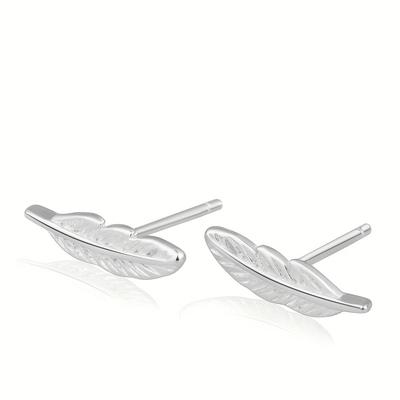 TEMU Minimalist Small Earrings With Feather Earrings For Women, Simple Twist Screw Earrings For Women, S925 Silver Small Earrings Image