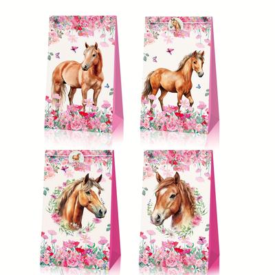 TEMU 12pcs Watercolor Gift Bags With Tags, Forest Theme Paper Favor Bags For Birthday Party Decorations, Festive Gift Bags | Whimsical | Paper Gift Bags Image