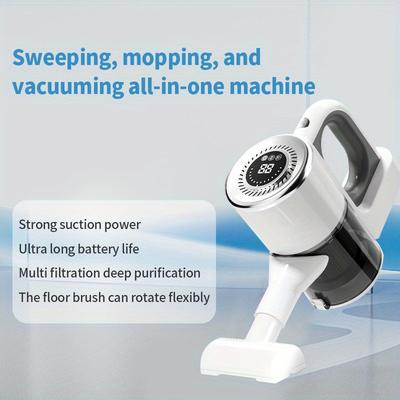 TEMU 2025 New Upgrade Wireless Handheld Vacuum Cleaner/electric Mopping Robot, 2000mah*3 Large Capacity Battery, Powerful Dust And Pet Hair Removal, Household Cleaning Magic Tool/gift For Mother/wife! Image