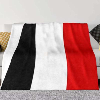 TEMU Black, White, And Patterned Fleece Blanket - Soft And Warm, Suitable For Sofas, Beds, And Camping, Machine Washable, All , Making It An Ideal Gift For Home And Travel. Image