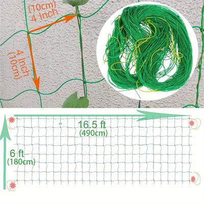 TEMU 2 Heavy Duty Pe Garden Plant Support Nets, 6 Feet X 16.5 Feet, Flexible Rope Net, For Climbing Plants And Plant Growth In The Garden Image